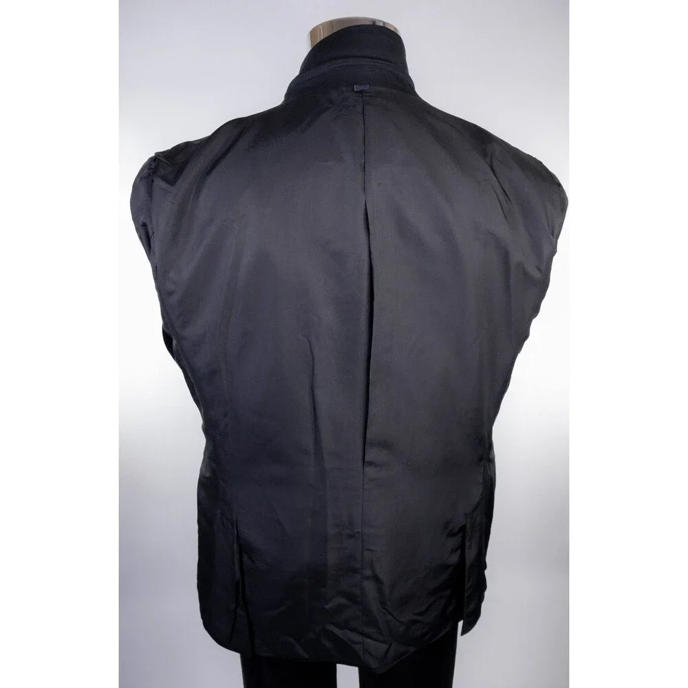 J.Crew Thompson Peak Lapel Tuxedo Jacket Black Sz 44R Two Button Wool Blazer